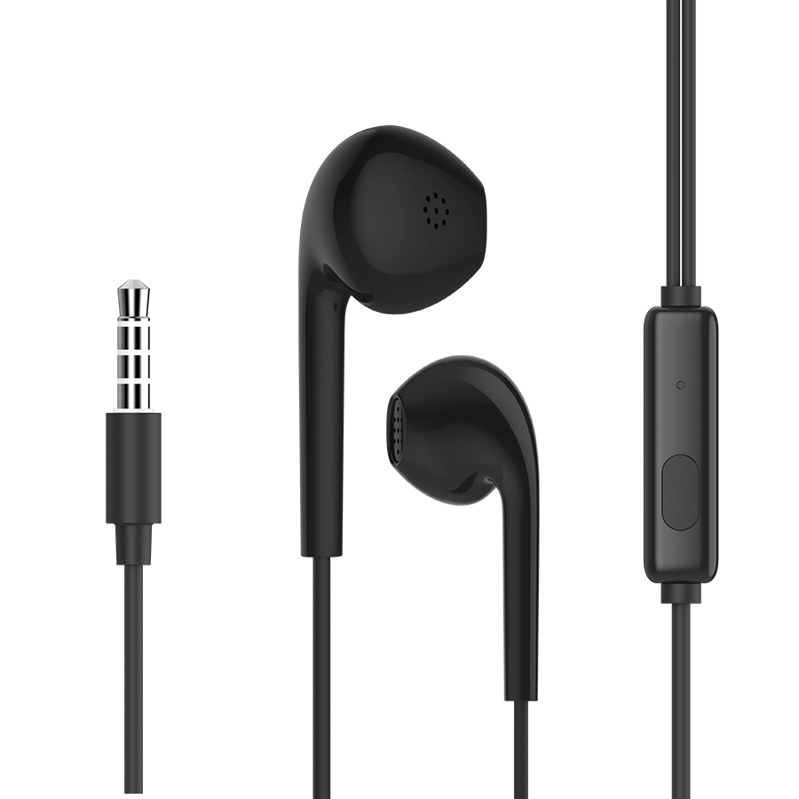 Nose Isloation High Sound Stereo Sound EarPHONEs with MicroPHONE 3.5mm Aux Auxiliary Cable (Black)