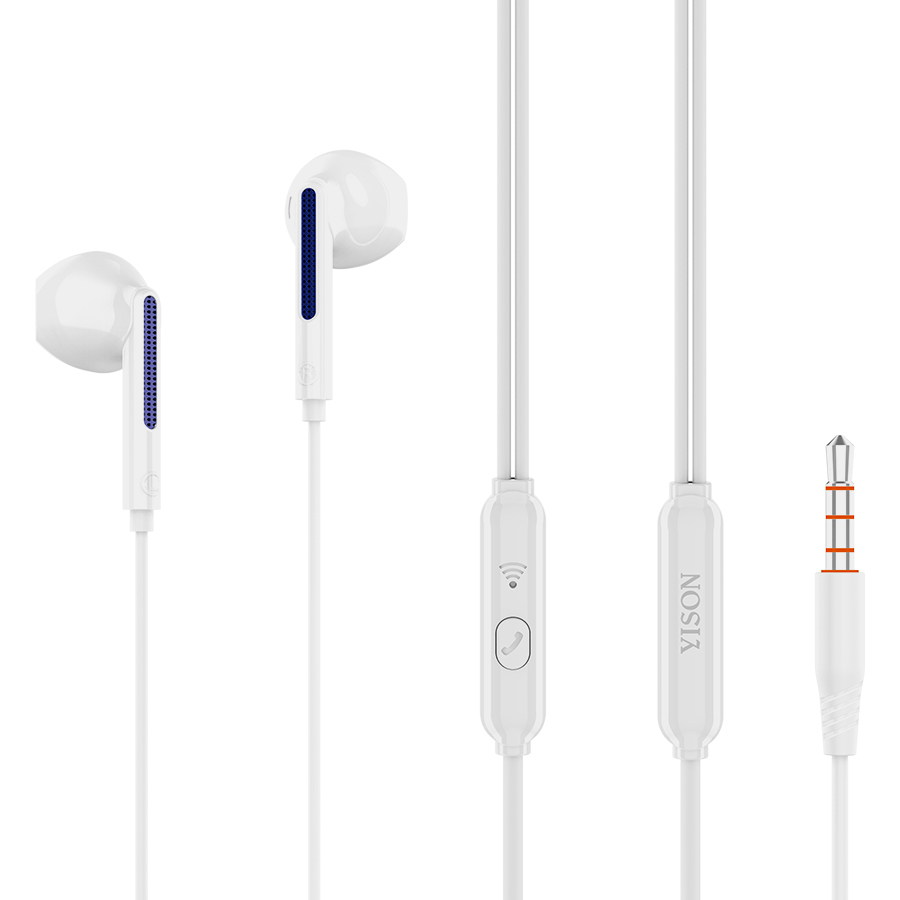 Cool Fashion High Sound Stereo Sound EarPHONEs with MicroPHONE 3.5mm Aux Auxiliary Cable (White)