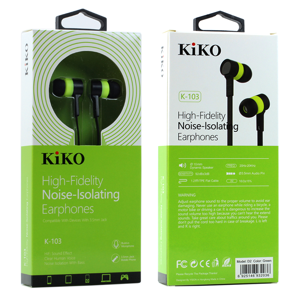 Wholesale KIKO K-103 HiFi Stereo Earphone Headset with Mic