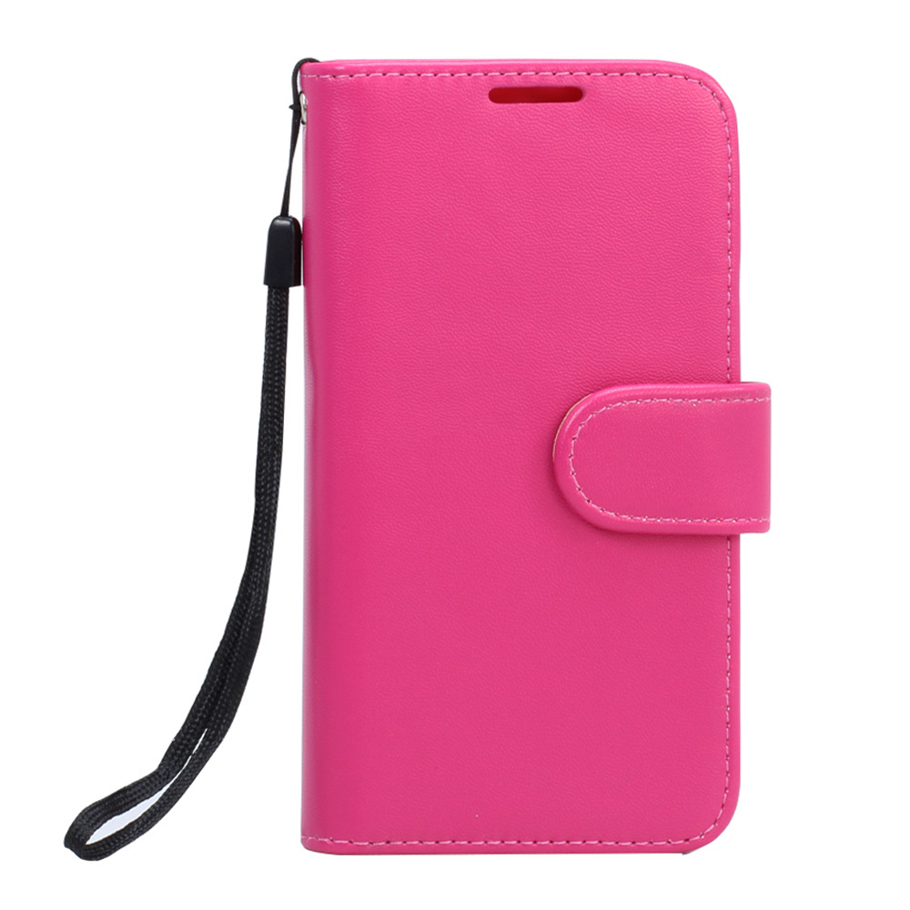 wholesale galaxy s6 edge premium flip leather wallet case with strapwholesale galaxy s6 edge premium flip leather wallet case with strap (hot pink)