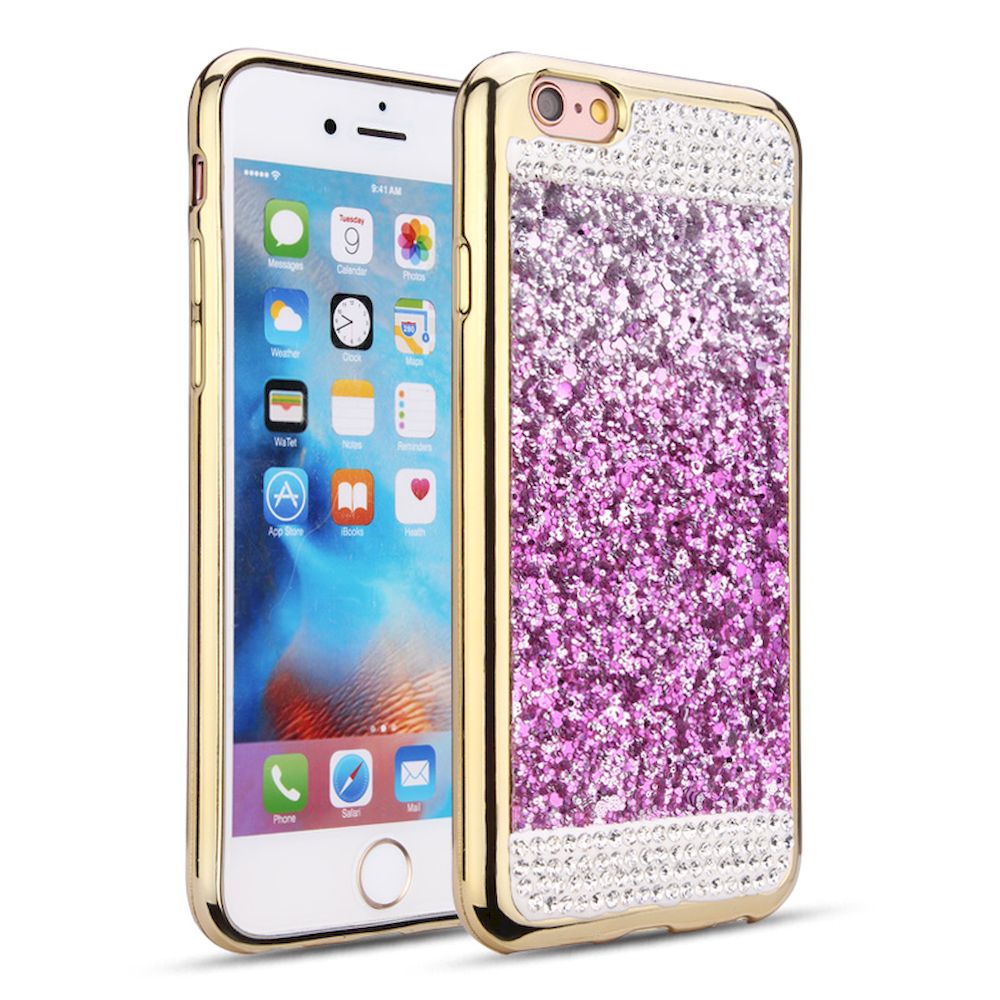 Wholesale iPhone Plus Diamond Glitter Case (Purple)