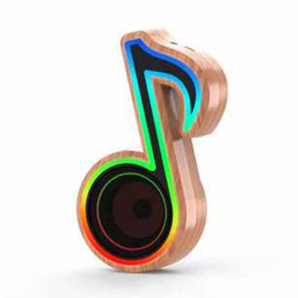 RGB Color Light MUSIC Design Style Cool Portable Bluetooth Speaker FTBT06 (Wood)