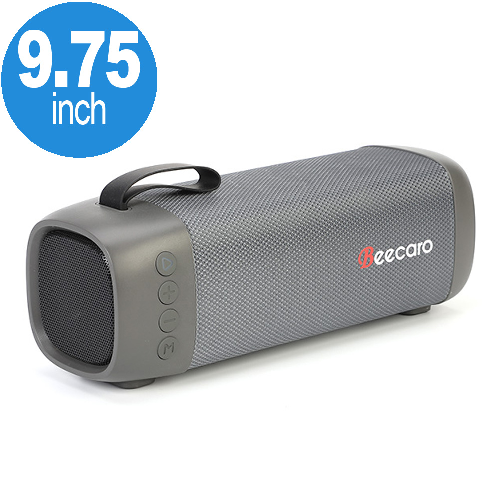 3D Stereo Sound Boom Box Portable Bluetooth Wireless Speaker with Carry Strap (Gray)