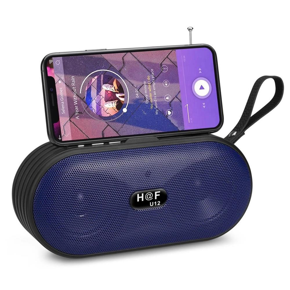 Bass Stereo Portable Bluetooth Wireless SPEAKER HFU12 (Blue)