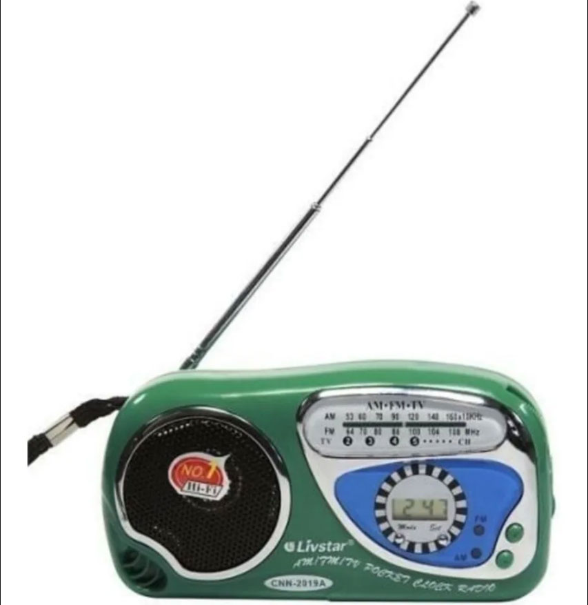 Pocket Radio Clock AM FM Speaker Uses AA BATTERY [No Bluetooth Feature] YS2019 (Green)