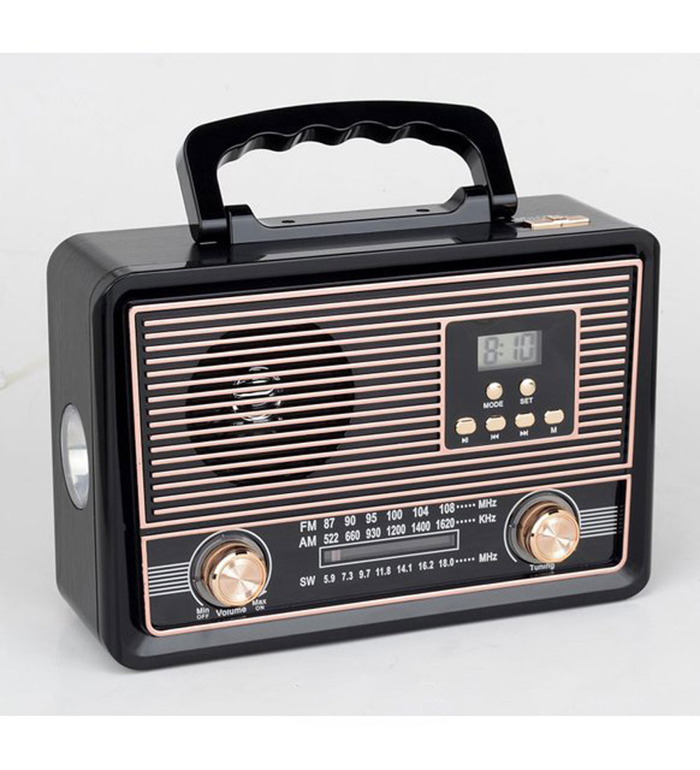Large Retro Classic Design AM FM Radio Portable Bluetooth SPEAKER YS603BT (Gold)