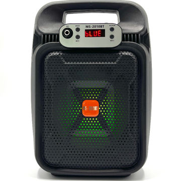 Carry Handle Large RGB Color LED Light Portable Loud Bluetooth Wireless SPEAKER MS2010 (Black)