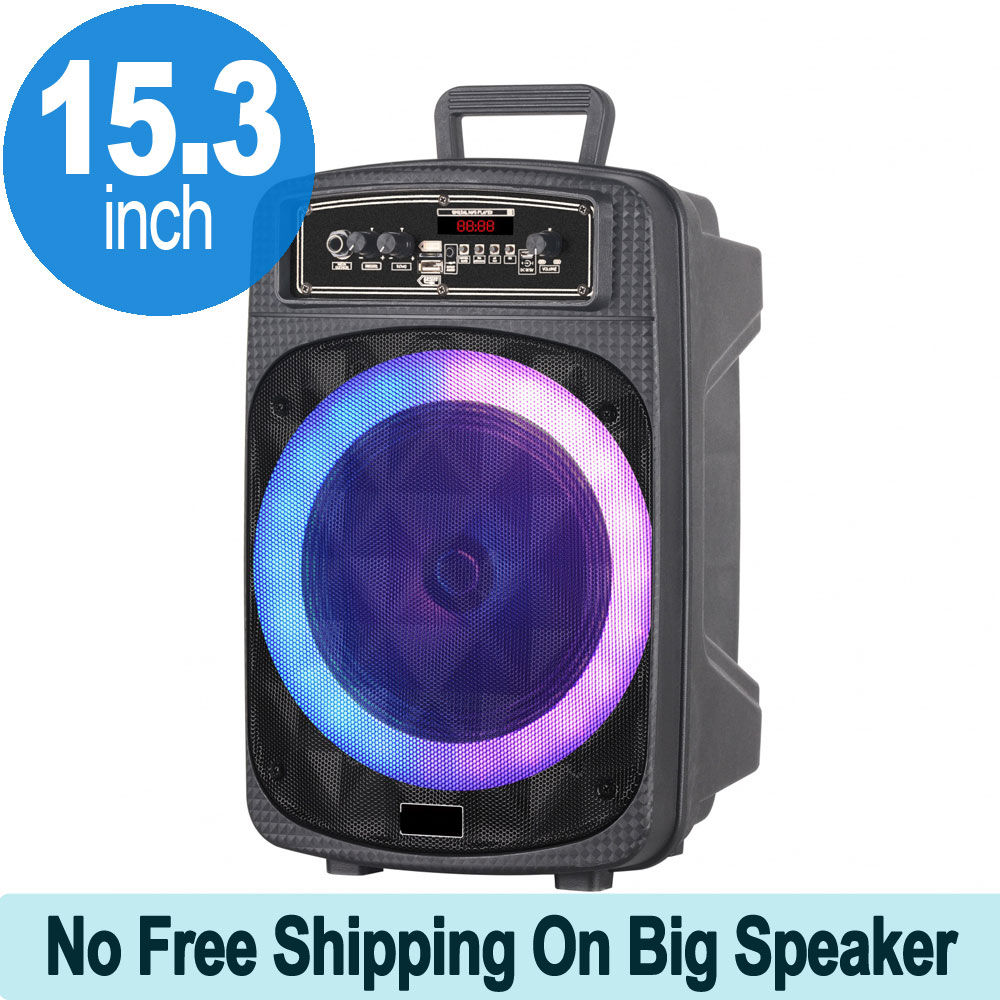 Large Cool LED Light Portable Carry Handle Bluetooth Speaker with MicroPHONE and Wireless Remote