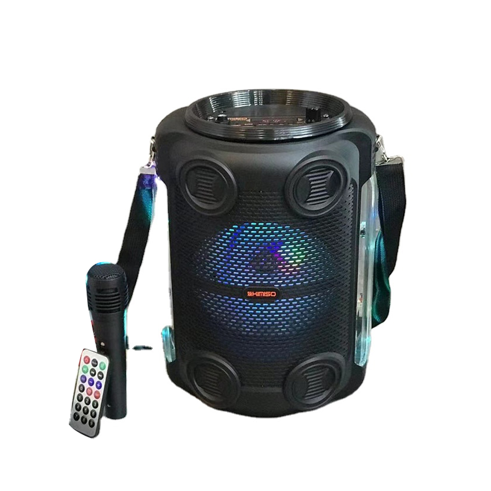 Drum Design Karaoke Wireless Bluetooth SPEAKER with Microphone and Remote QS4606 (Black)