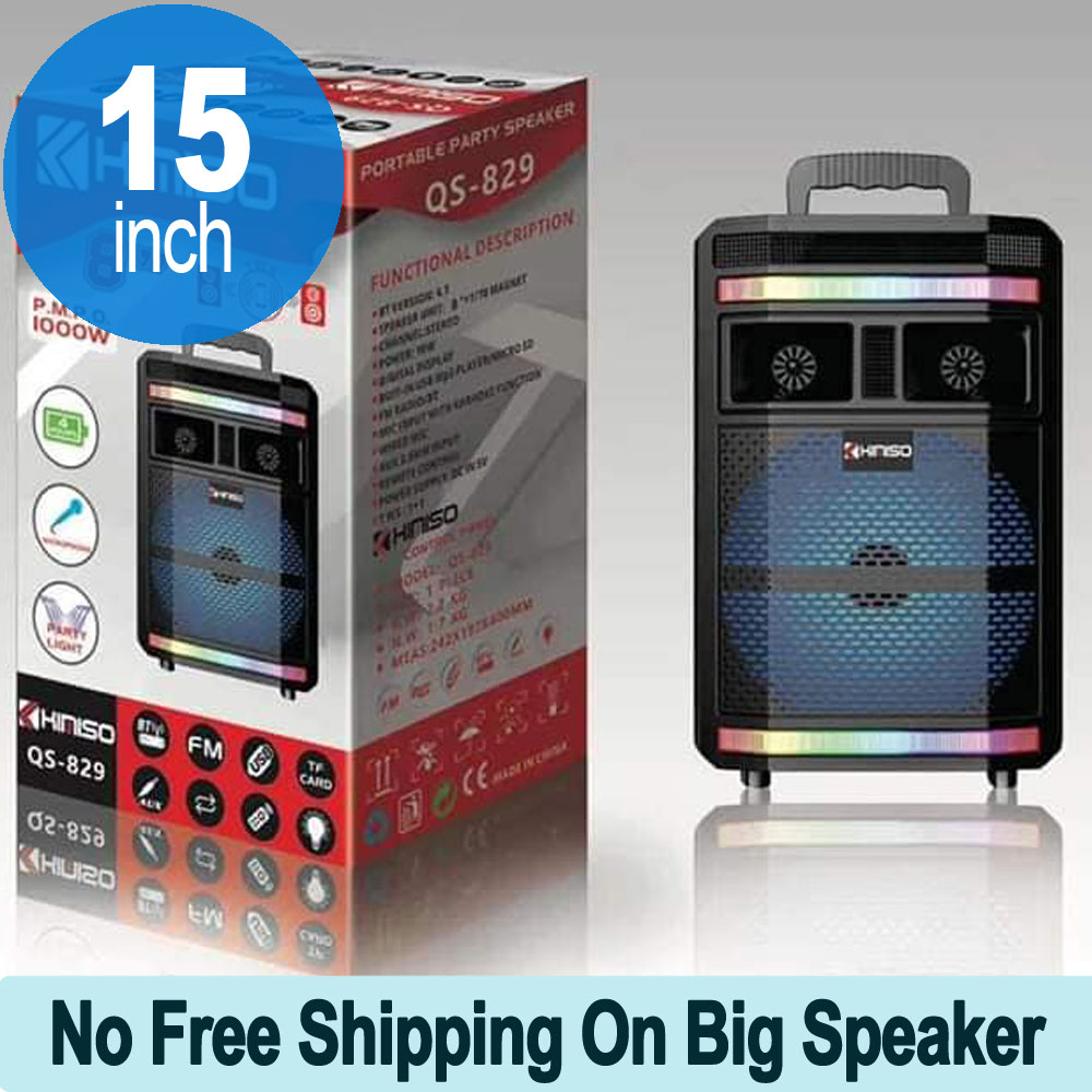 Handle Carry LED Portable Bluetooth SPEAKER with Microphone and Remote QS829 (Black)