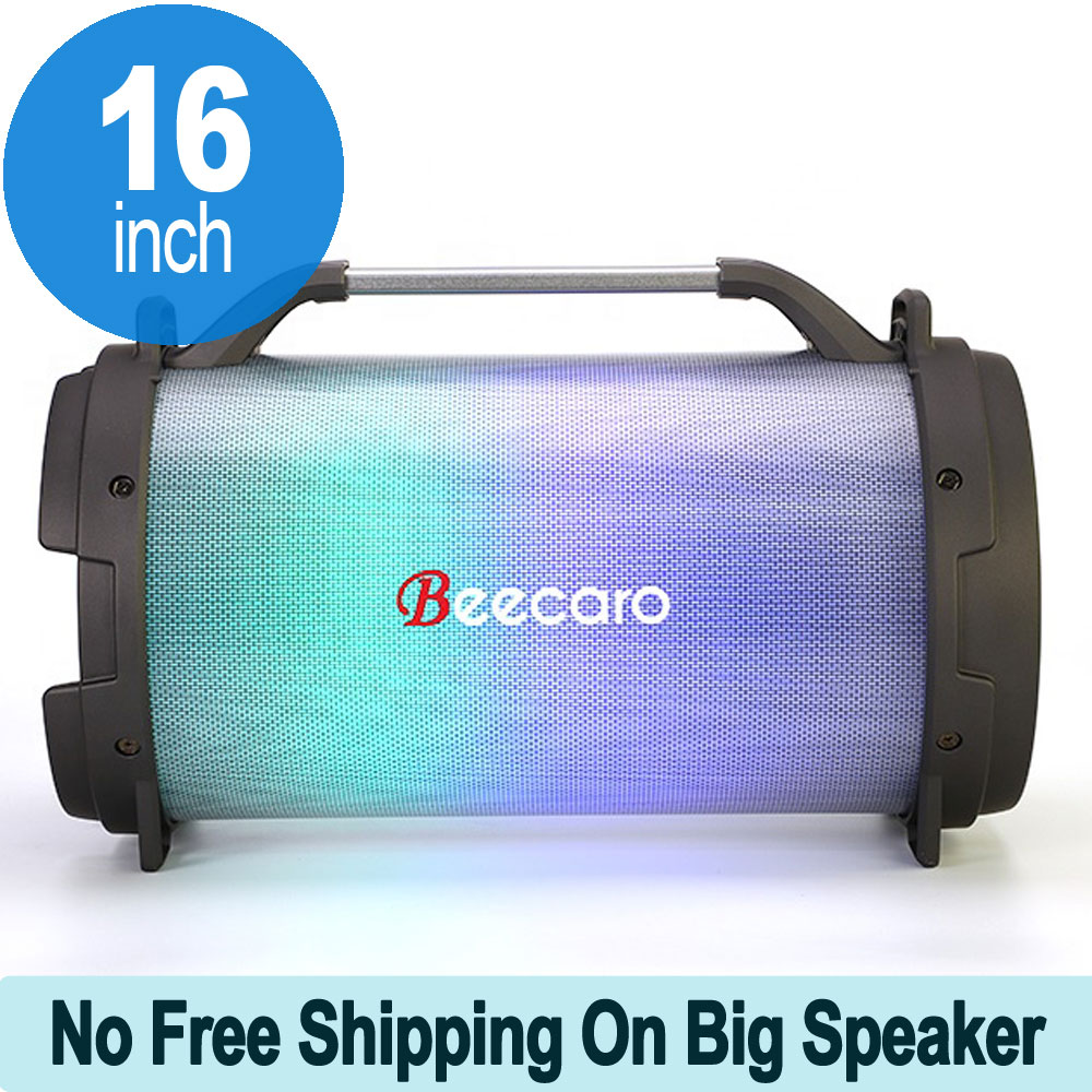 Large LED Light Loud Bass Shock Sub-woofer Portable Wireless Bluetooth Speaker RX28 (Black)