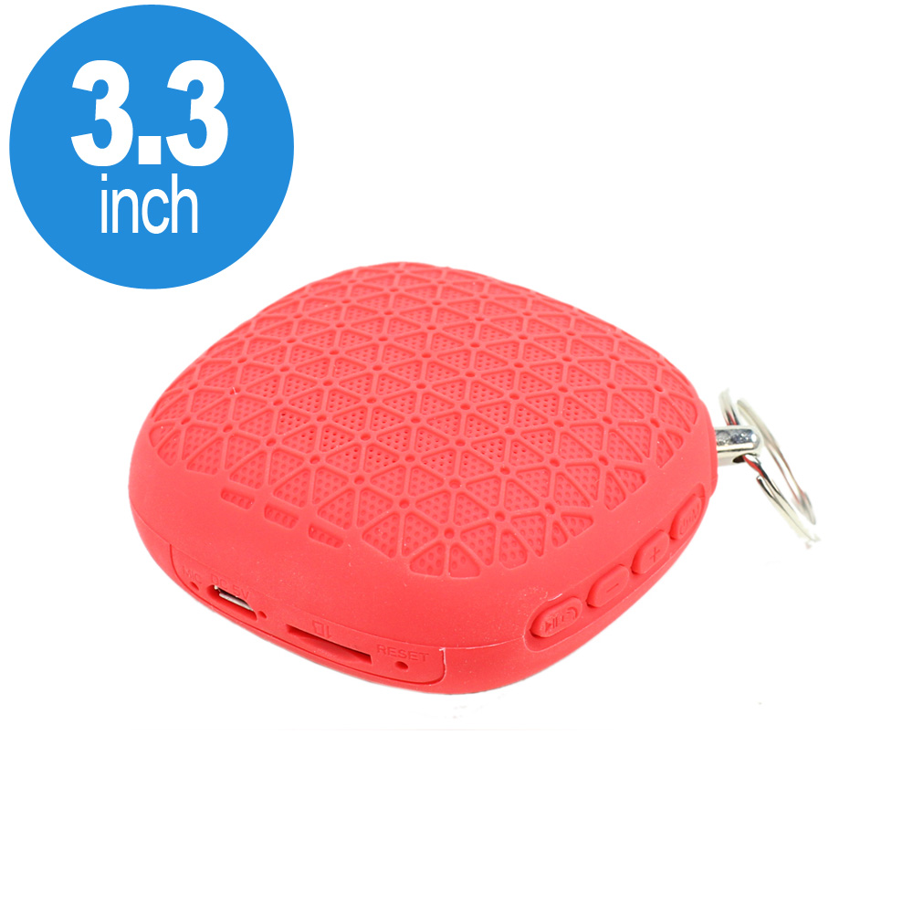 Loud Small Cube Key Chain Style Portable Bluetooth Speaker B9 (Red)