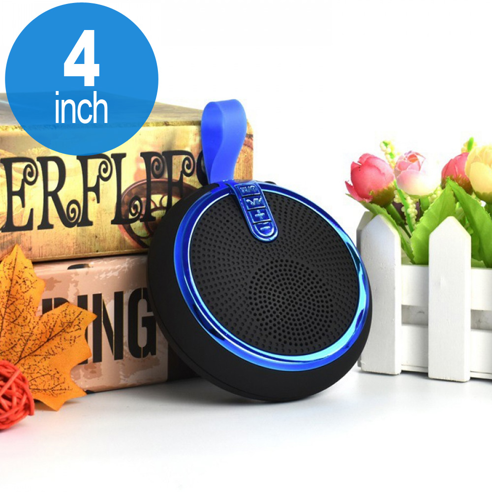 Round Style Portable Bluetooth Speaker with Carry Strap BS119 (Blue)