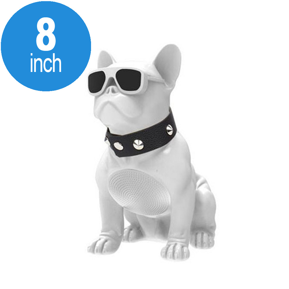 Full Size Cool Design SUNGLASSES Pit Bull Dog Portable Bluetooth Speaker CH-M10 (White)