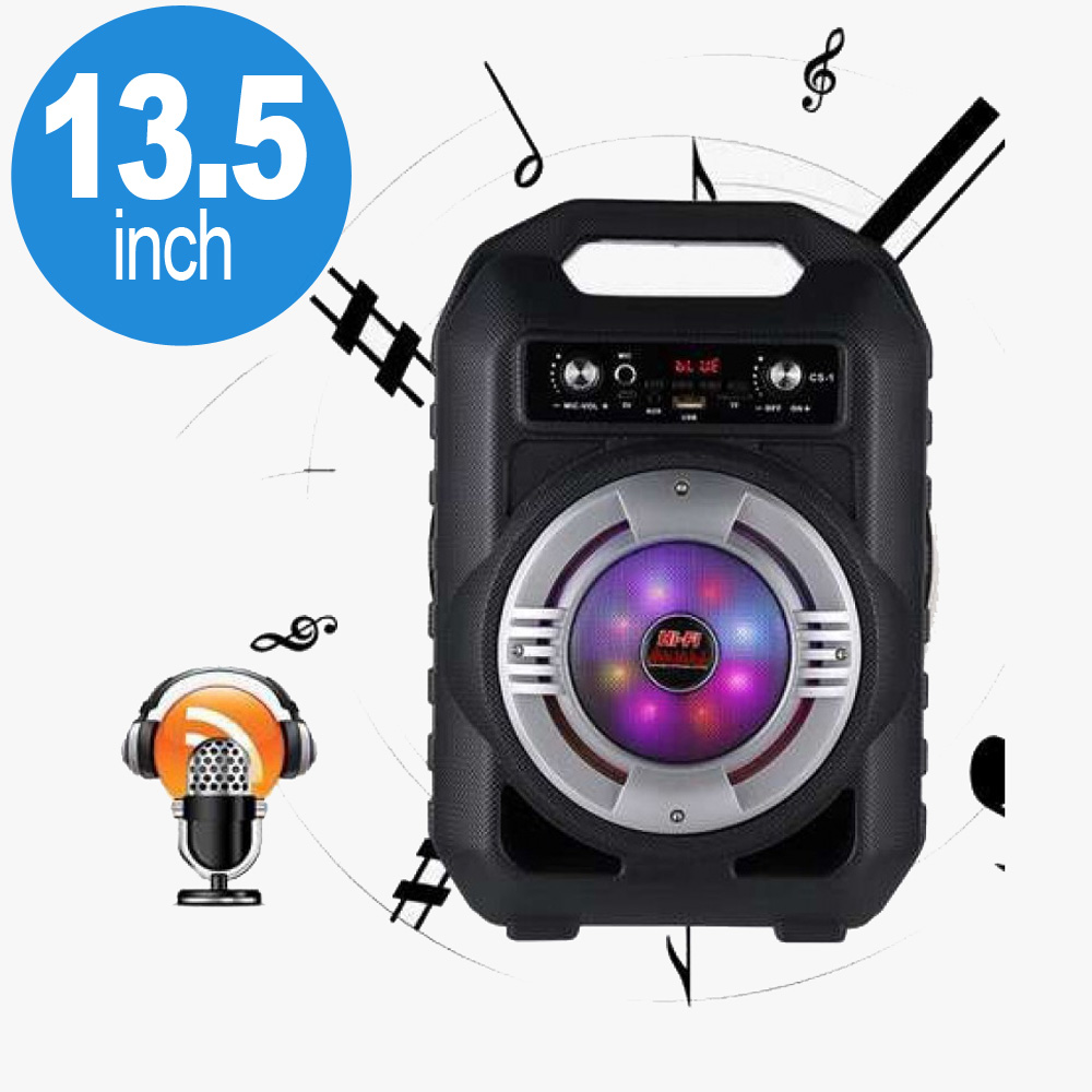 Heavy Duty Jukebox LED Light Portable Bluetooth Speaker with Handle CS1 (Black)