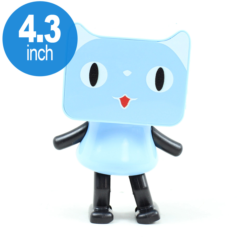 Smart MUSIC Dancing Cat Portable Bluetooth Speaker with Strap Cute Cat (Blue)