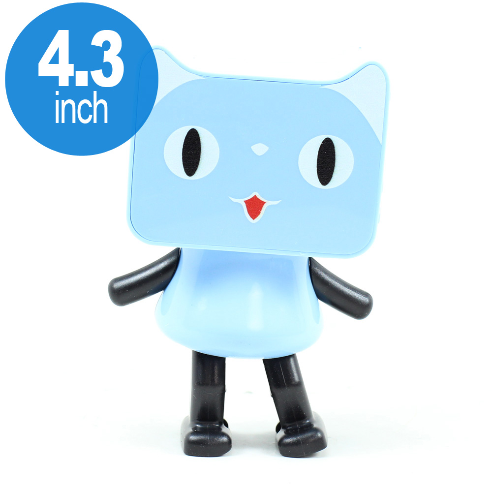 Smart Music Dancing Cat Portable Bluetooth Speaker with Strap Cute Cat (Blue)