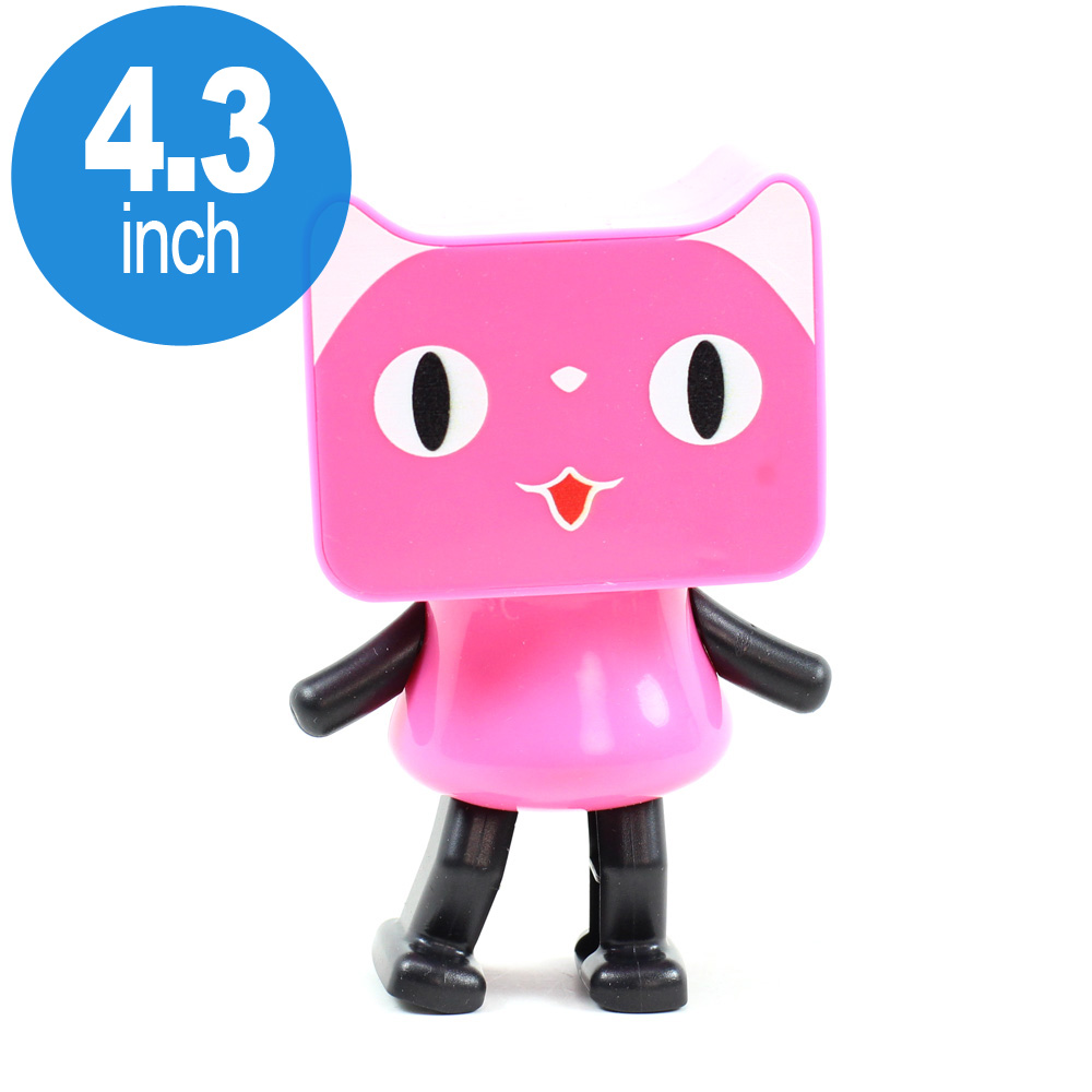 Smart MUSIC Dancing Cat Portable Bluetooth Speaker with Strap Cute Cat (Pink)