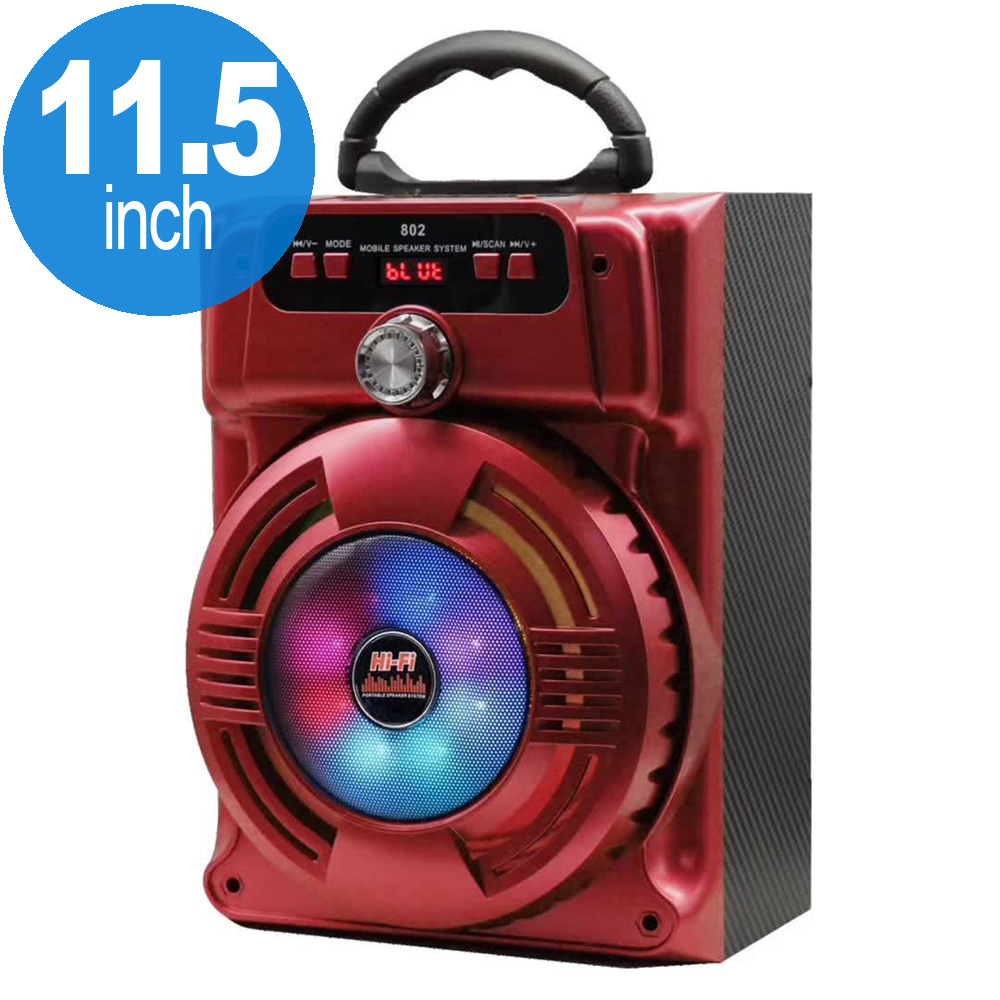 Handle BAR LED Light Portable Bluetooth Speaker JHW802 (Red)