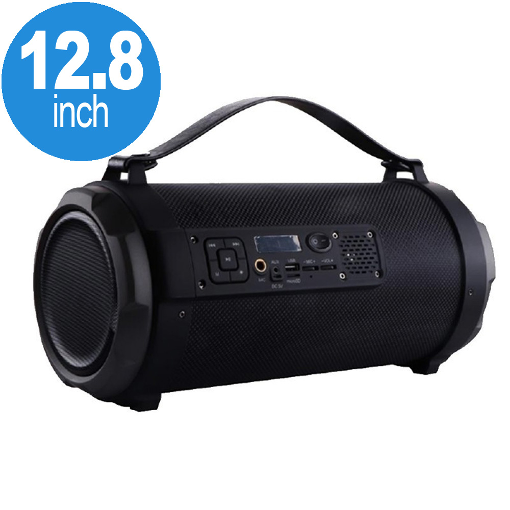 Loud Flashing LED Light Drum Style Portable Wireless Bluetooth Speaker with Handle K2201 (Black)