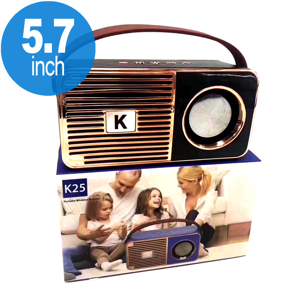 Retro On The Go Radio Style Portable Bluetooth Speaker K25 (Black)