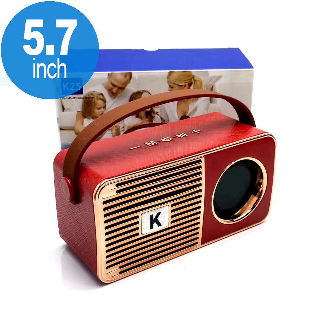 Retro On The Go Radio Style Portable Bluetooth SPEAKER K25 (Red)