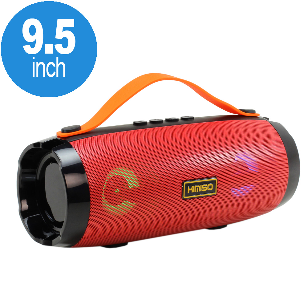 LED Light Portable Bluetooth SPEAKER with Carry Handle and Phone Stand (Red)