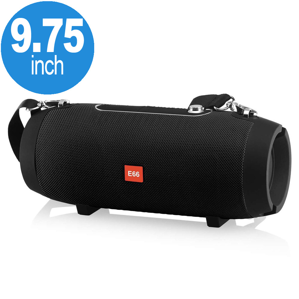 Carry to Go Large Drum Design Portable Bluetooth Speaker with PHONE Holder E66 (Black)