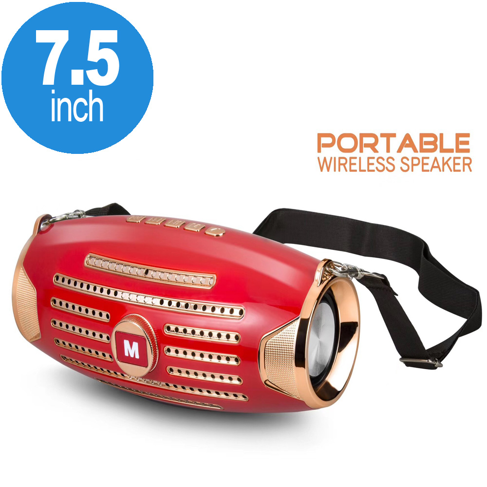 Glossy Design Power Sound Bluetooth Speaker with Carry Strap M219 (Red)