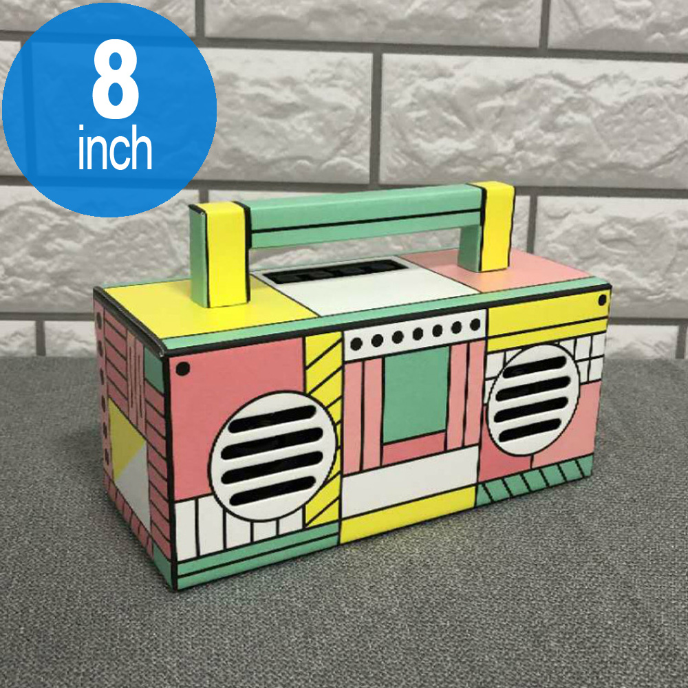 Retro Boombox Artistic Design Portable Bluetooth Speaker with Handle MY810BT (Pink)