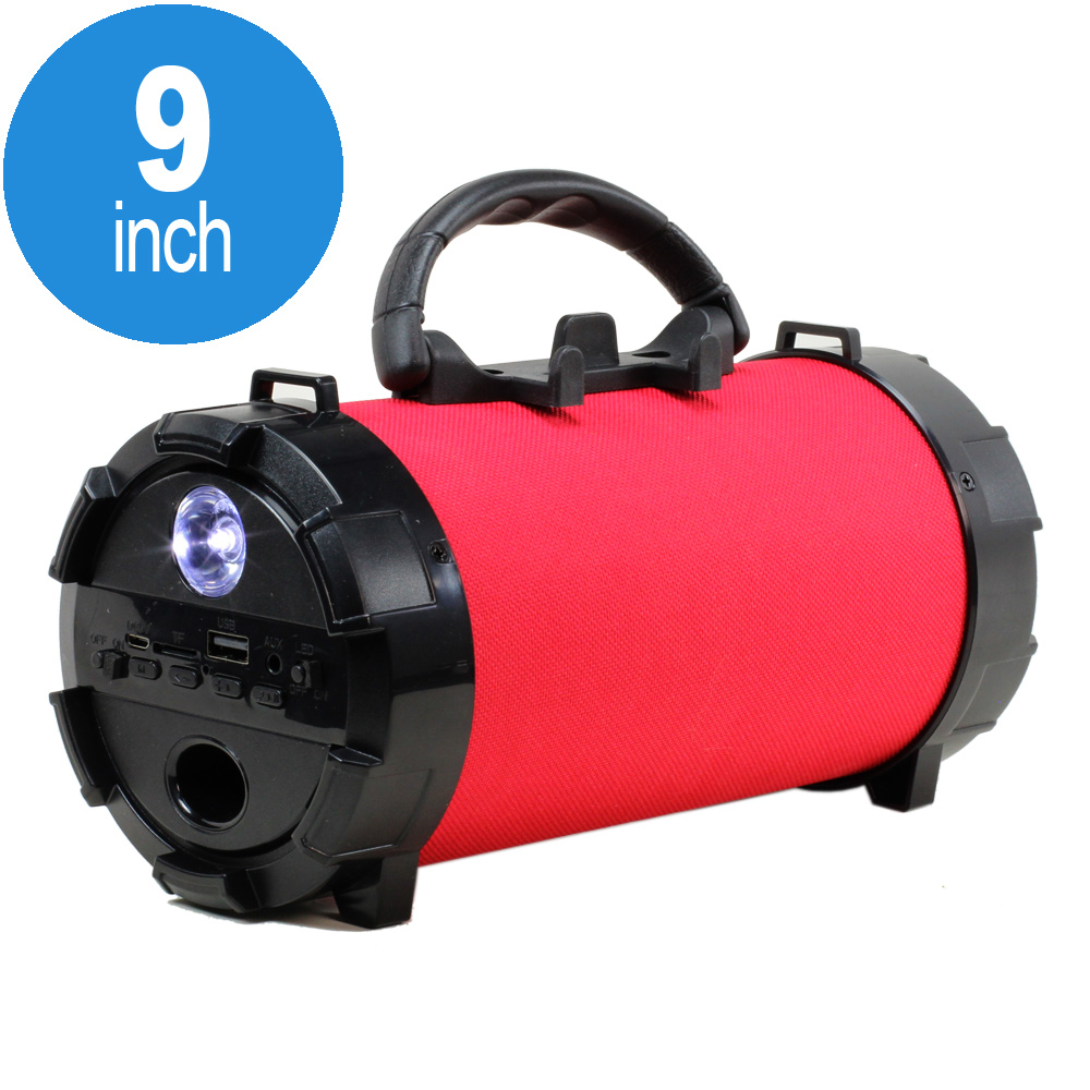 Flash Light Button Cool Design Portable Bluetooth SPEAKER with Handle and Holder PT2 (Red)