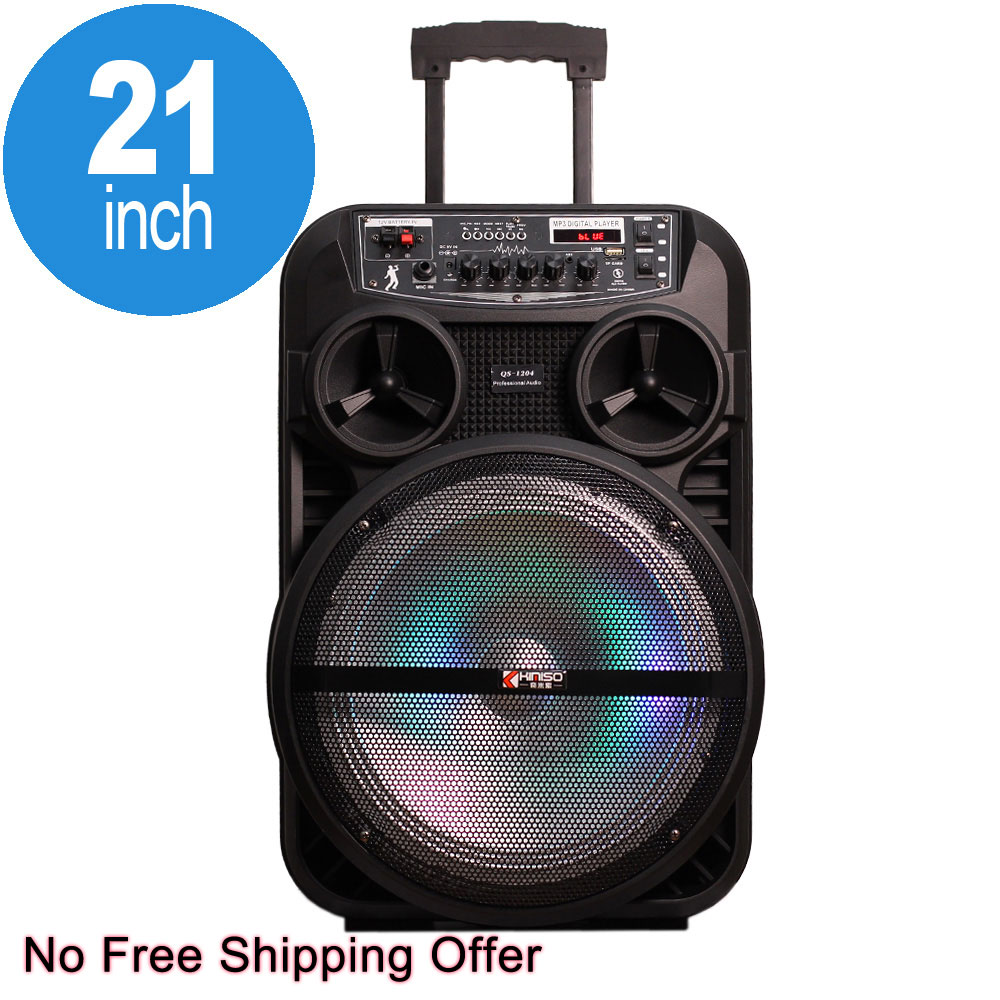 Wholesale XLarge Trolley Portable LED Bluetooth Speaker with Microphone and Remote QS1204 (Black)