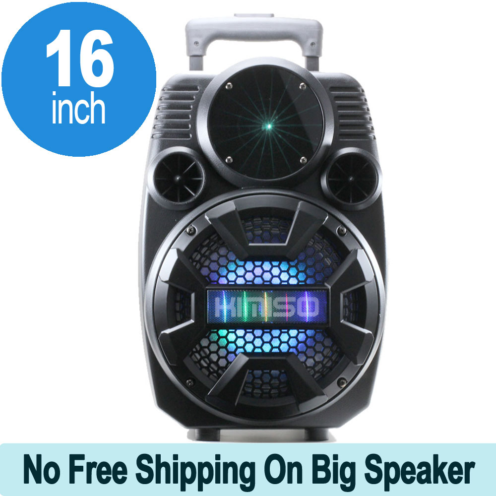 Cool Flashing LED Trolley Portable Bluetooth SPEAKER with Microphone and Remote QS2801 (Gray)