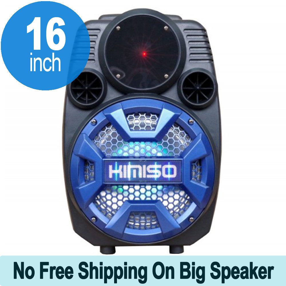 Cool Flashing LED Trolley Portable Bluetooth SPEAKER with Microphone and Remote QS2801 (Blue)