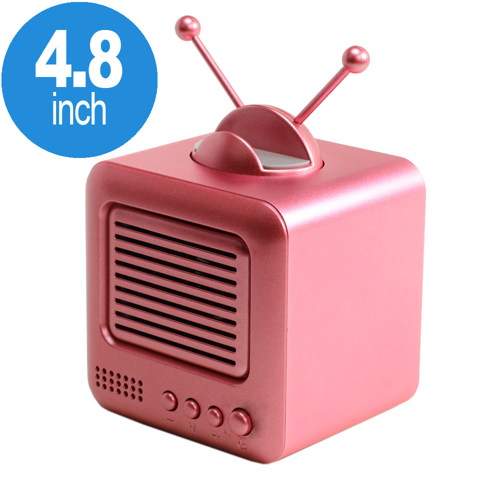 Retro TV Design Heavy Bass Portable Bluetooth SPEAKER S117 (Pink)