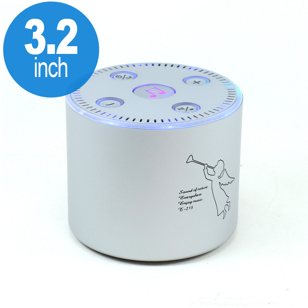 LED Light Angel Active Portable Bluetooth SPEAKER T-218 (Silver)Micro 2A USB V8V9 Heavy Duty Cable 6