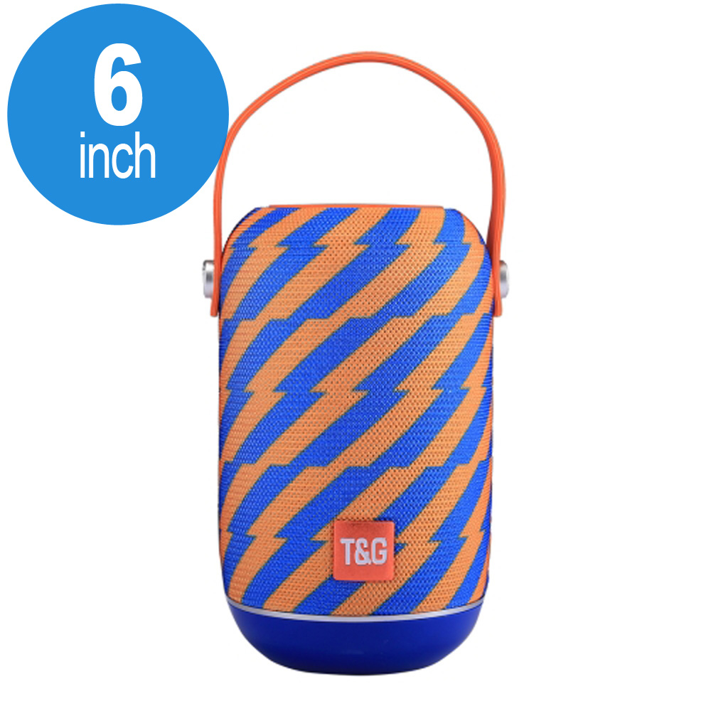 Extreme Sound Round Portable Bluetooth Speaker with Handle Strap TG107 (Orange Blue)