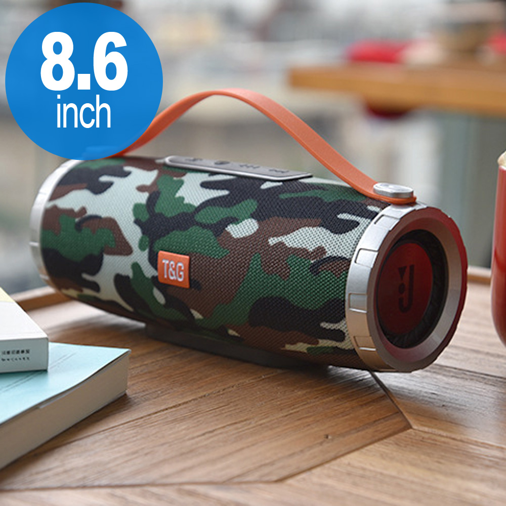 Extreme Drum Style Portable Bluetooth Speaker with Handle Strap TG109 (Camo)