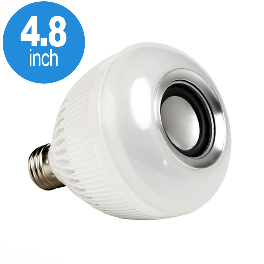 LED Wireless Smart Light Bulb SPEAKER RGB Color Change with Remote Control WJ-L2 (White)