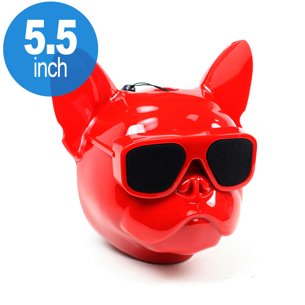 Large Cool Design Sunglasses Pit Bull Dog Portable Bluetooth Speaker X15 (Red)