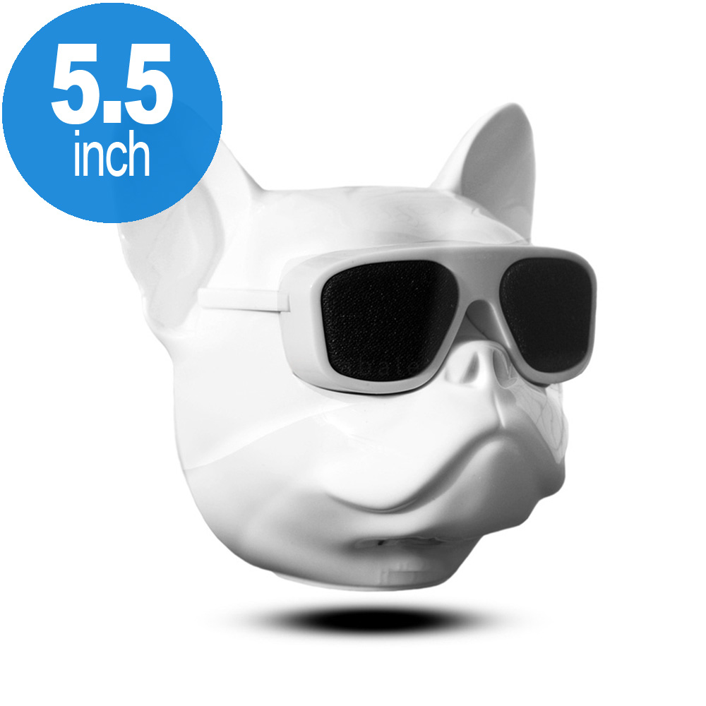 Large Cool Design Sunglasses Pit Bull Dog Portable Bluetooth SPEAKER X15 (White)