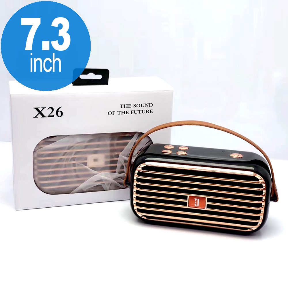Retro Boom Box Radio Style Portable Bluetooth Speaker X26 (Black)