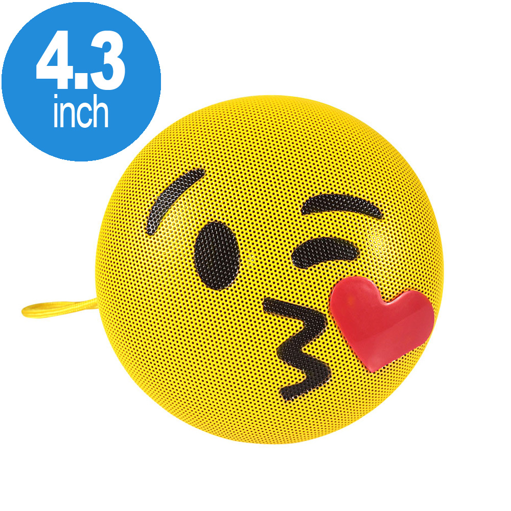 Emoji Loud Sound Portable Bluetooth Speaker with Strap and USB Slot YM-032 (Kiss)