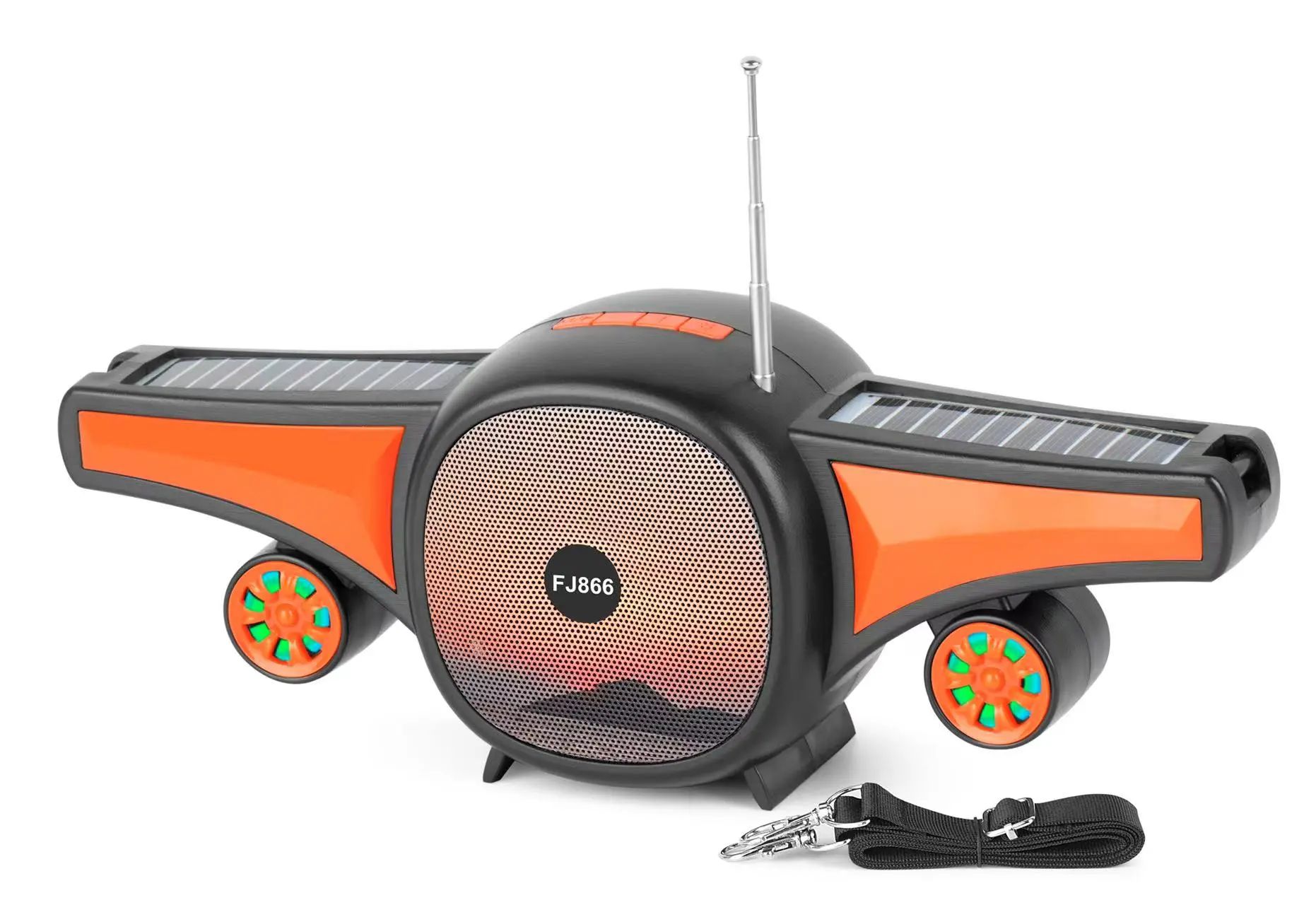 Cool Jet Airplane Colorful Portable Stereo Bluetooth Wireless Speaker with SOLAR Panel FJ866...