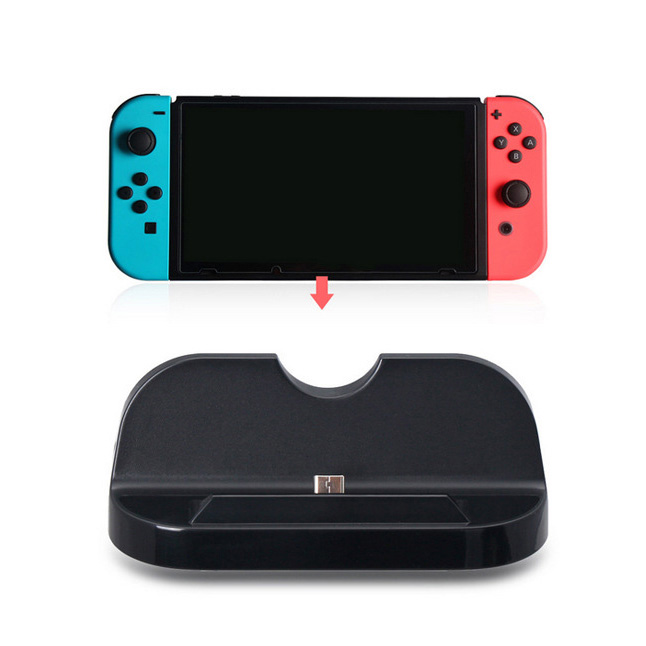 Charging Dock Station Compatible with Nintendo Switch [Charge and Play] (Black)