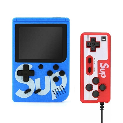 Retro Classic SUP GAME Box Portable Handheld GAME Console Built-in 400 Classic GAMEs (Blue)