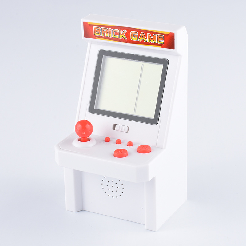 2.8 inch Screen Mini Portable Retro Game Arcade Game Console Machine Black and White Screen (White)