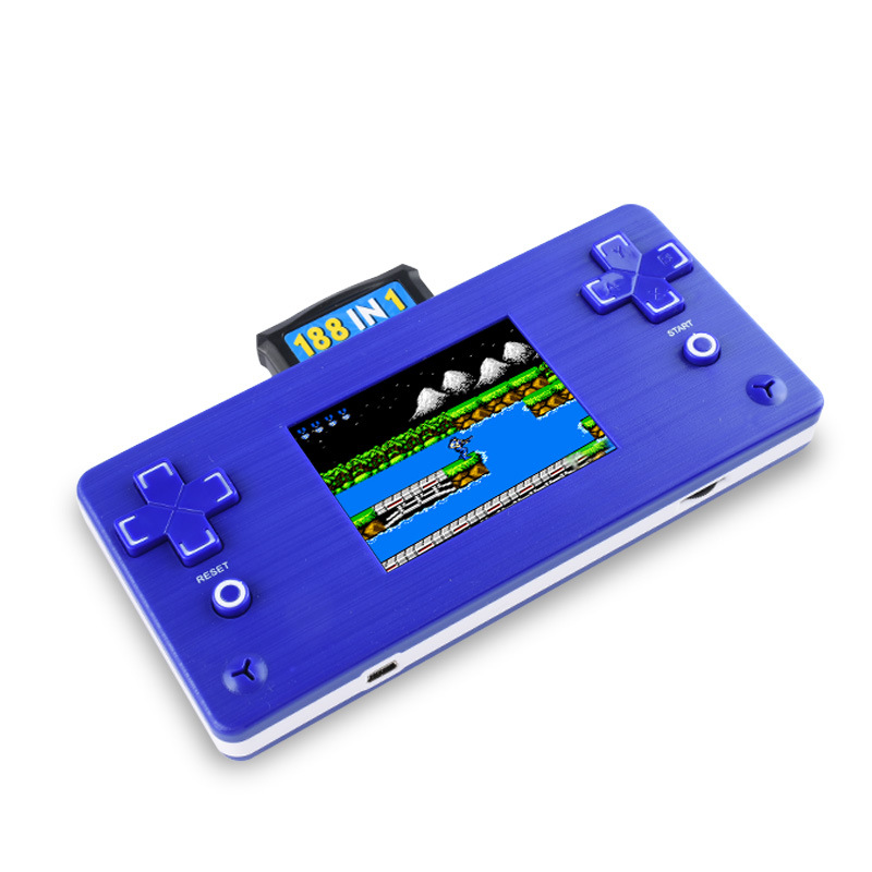 2.8 inch Screen Portable Retro GAME Station with 2 GAME Cartridges with TV Connection (Navy Blue)