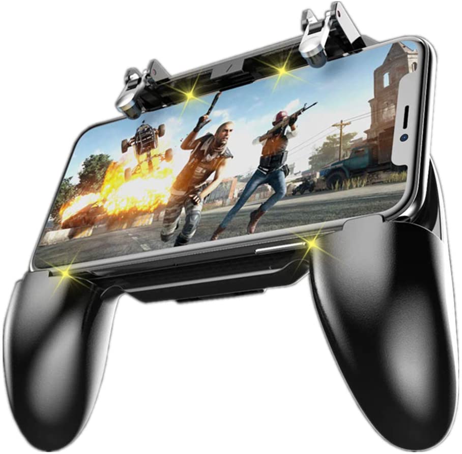 Mobile Phone Game Controller Gamepad Grip Joystick with Stand for IPHONE and Android (Black)