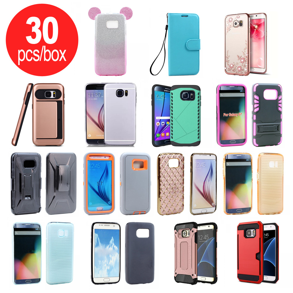 30pc Lot of Samsung Galaxy S7 Assorted Mix Style and Color Cases - Lots Deal